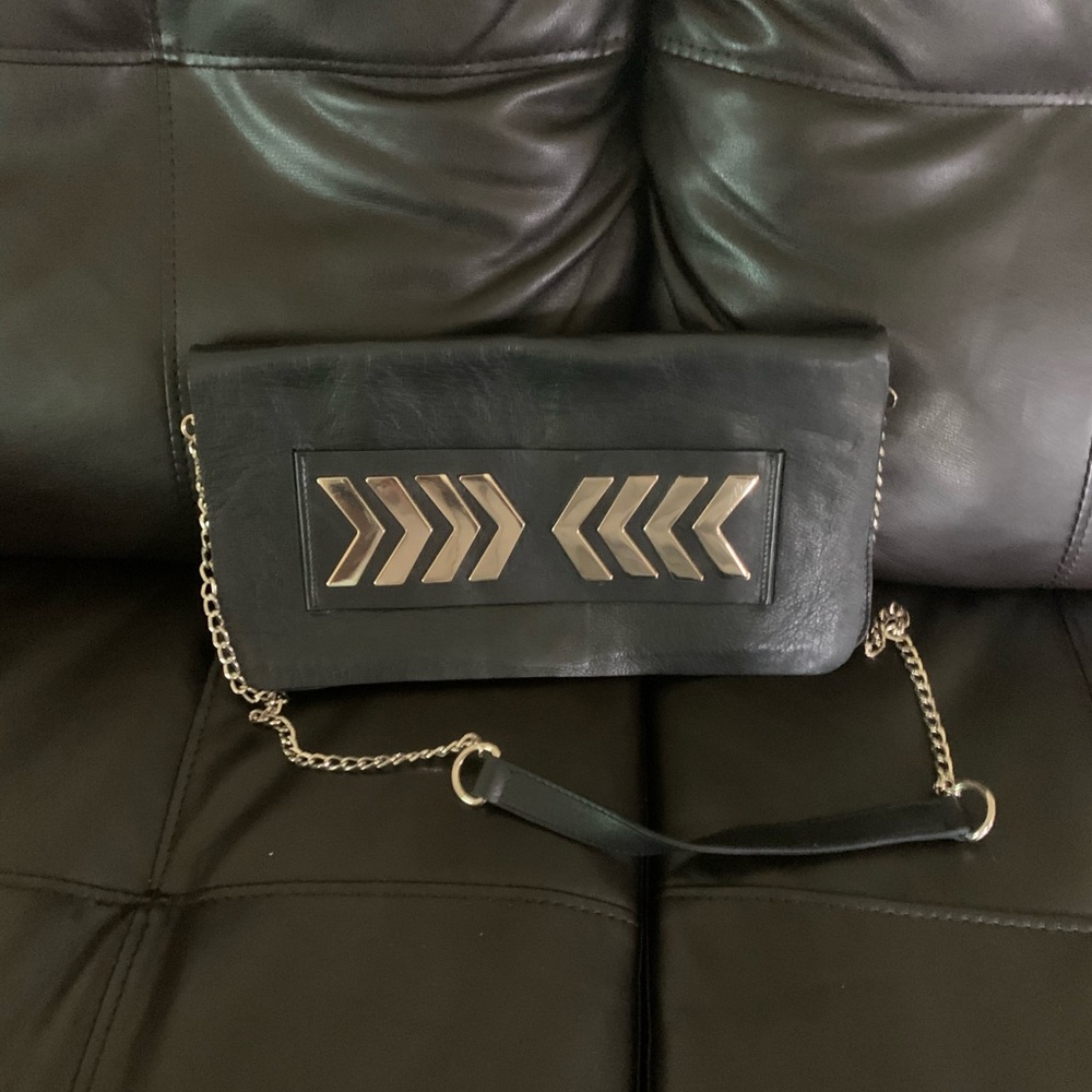 Trouve Crossbody/Clutch Black Leather